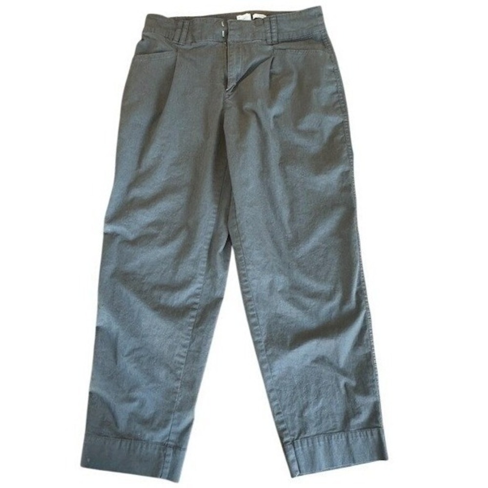 Women's Gray Pleated Cropped Pants Casual‎ Capris Size 8